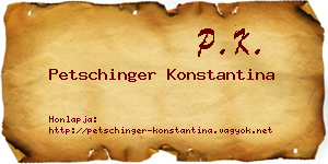 Petschinger Konstantina névjegykártya
